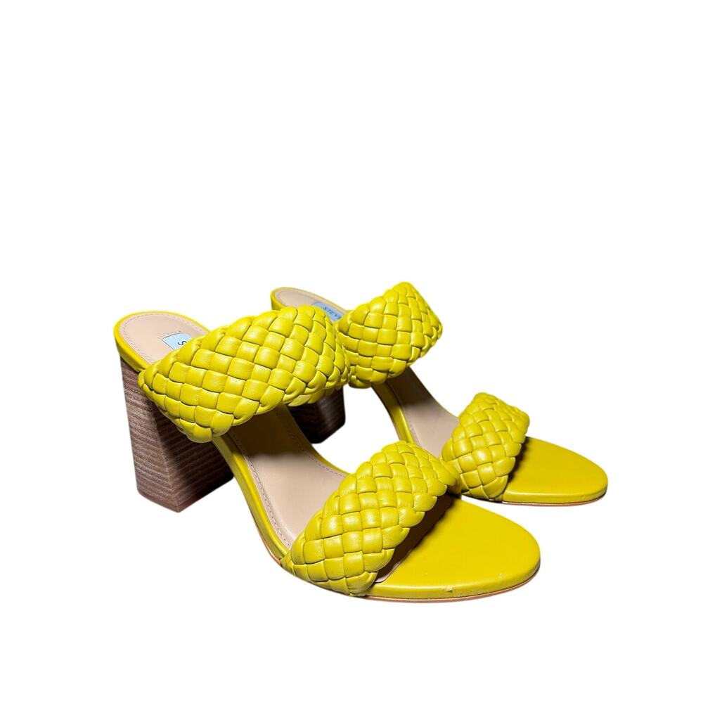 Steve Madden Women's Tielo Heeled Braided Sandal, Citron Yellow - US 10M READ